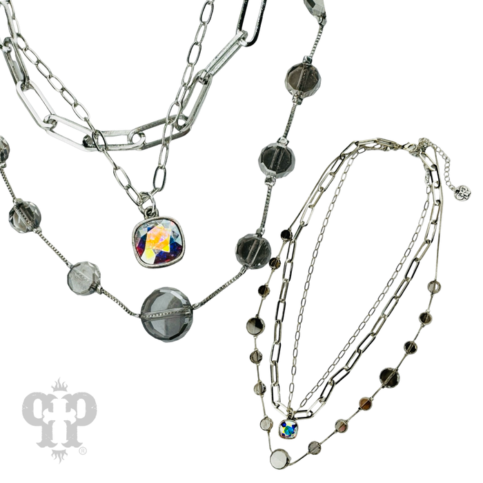 Bead and chain necklace