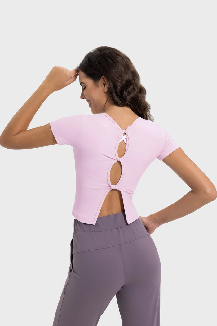Beautiful Back Sports Short Sleeve tops