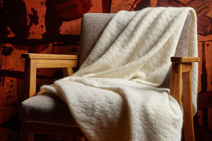 Bemboka ANGORA & MERINO WOOL THROWS 130x180cm Natural Bemboka Light Box Angora & Merino Wool Throw - Pre-Shrunk Brand