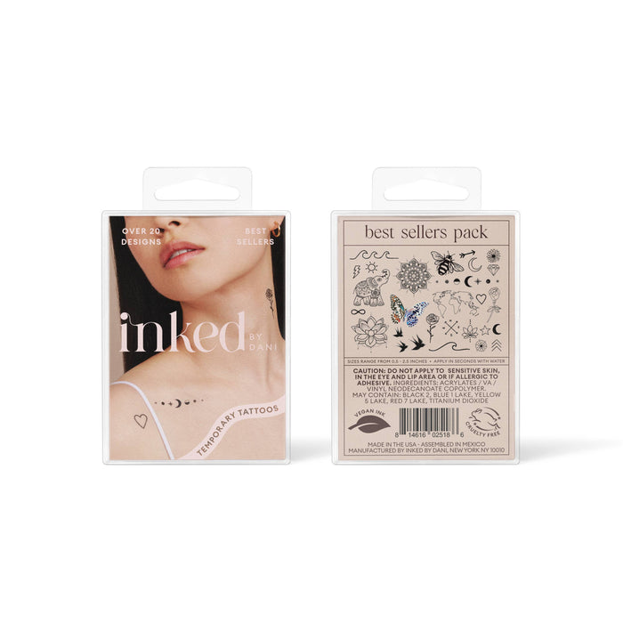 Best Sellers Temporary Tattoo Pack