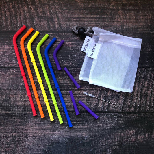 Big Bee, Little Bee Build-a-Straw Reusable Standard Silicone Straw - Rainbow