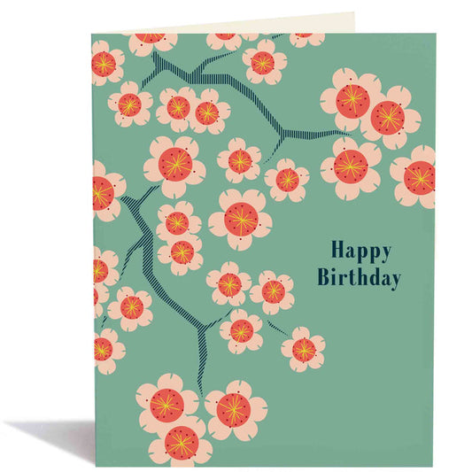 Birthday Cherry Blossoms Greeting Card