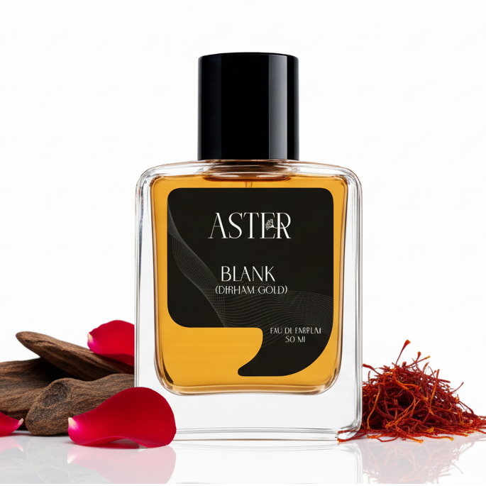 Blank Dirham Gold EDP unisex fragrance, 50ml bottle.