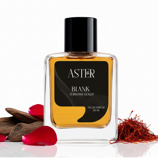 Blank Dirham Gold EDP unisex fragrance, 50ml bottle.