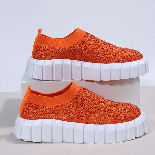 Bling Mesh Platform Sneakers – Women's Vulcanized Shoes