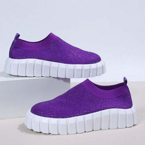 Bling Mesh Platform Sneakers – Women's Vulcanized Shoes