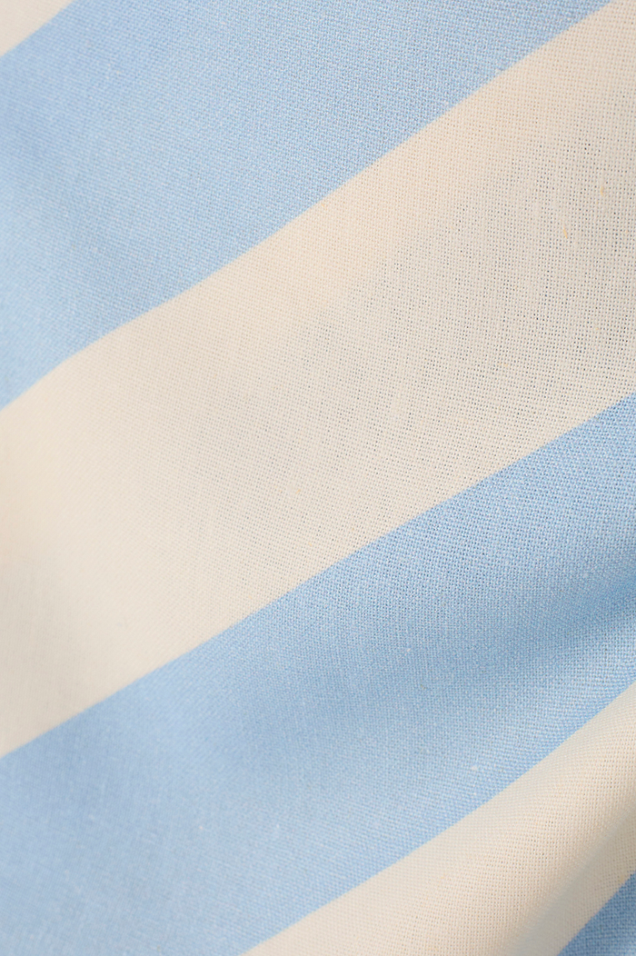 Blue Caminho One-Shoulder Ties Linen Blouse