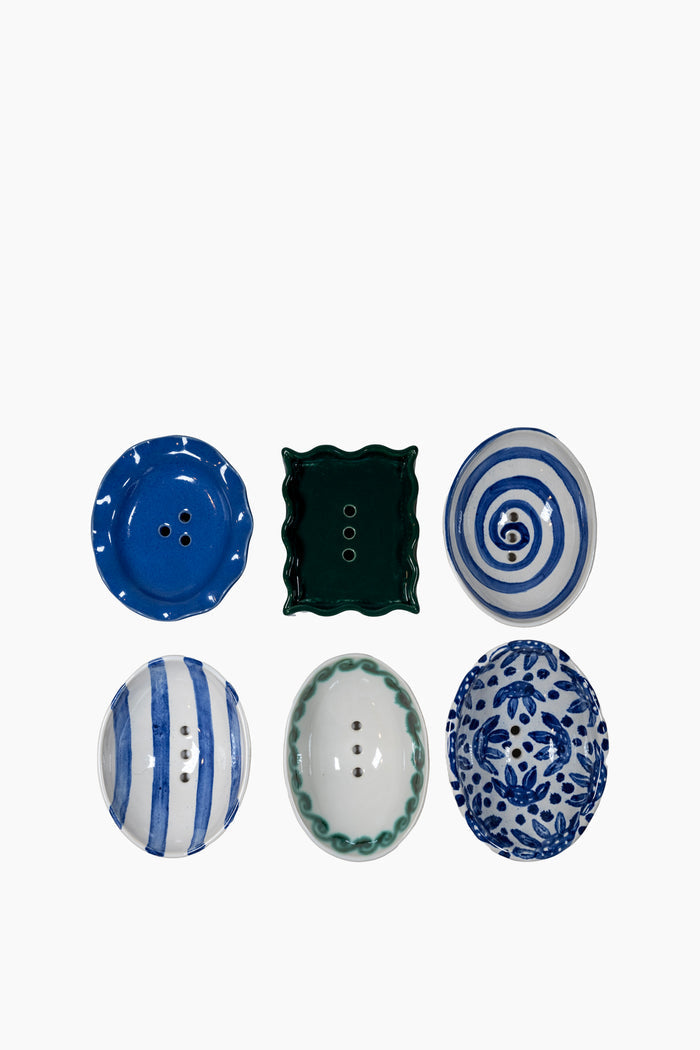 Blue Spiral Soap Dish