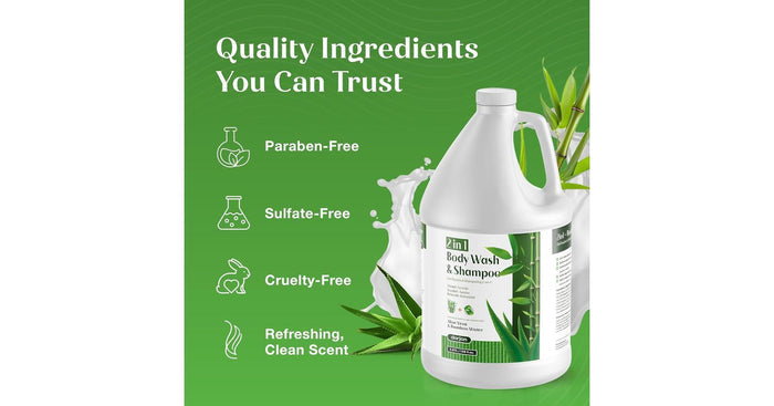 Body Wash and Shampoo with Aloe Vera and Bamboo Water (1 Gallon / 3.87L)