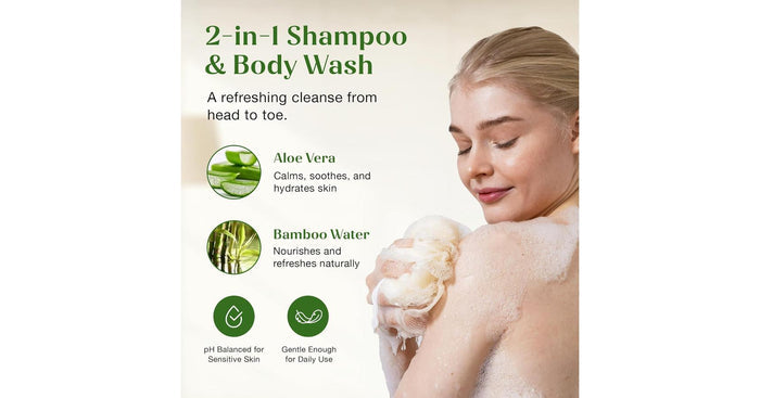 Body Wash and Shampoo with Aloe Vera and Bamboo Water (1 Gallon / 3.87L)