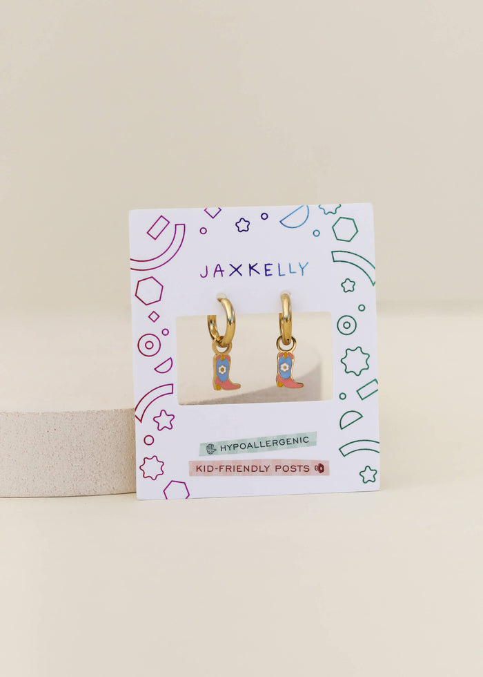 Boot Enamel Charm Hoop