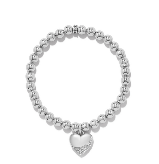 Brighton - Meridian Petite Wave Heart Stretch Bracelet - Silver
