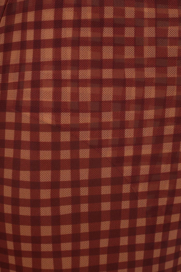 Brown Vichy Wide-Leg Tulle Pants_6
