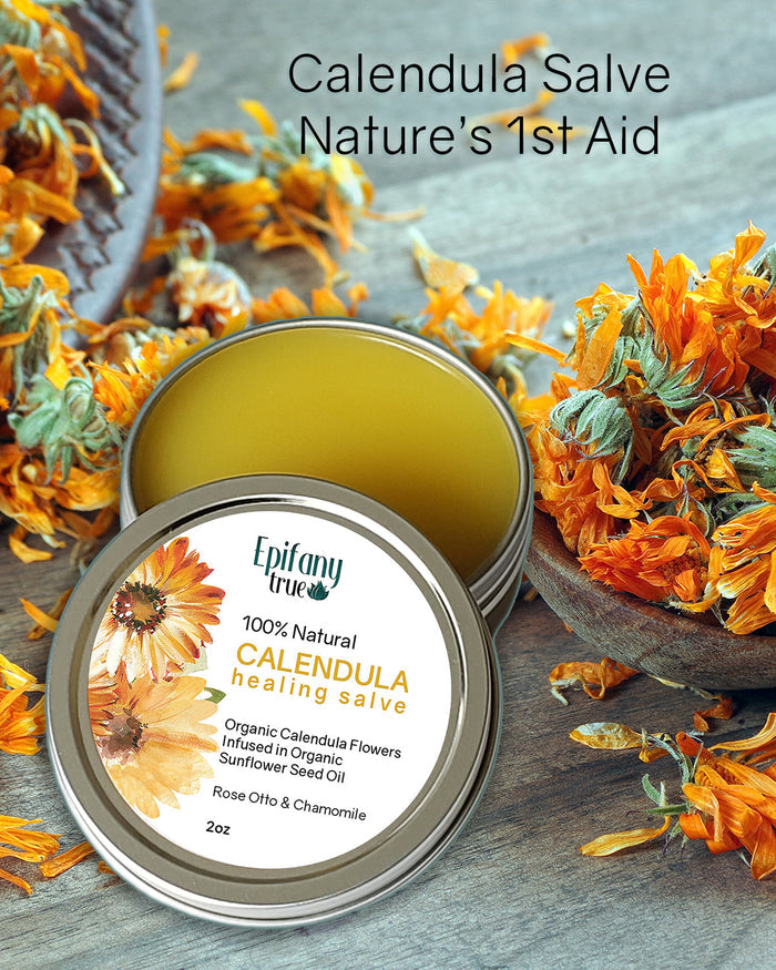 Calendula Oil 2oz and Healing Salve Gift Bundle 2oz