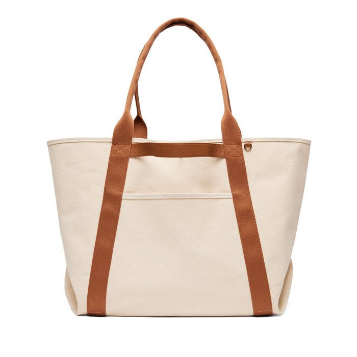Canvas Tote Natural Canvas/Saddle Brown