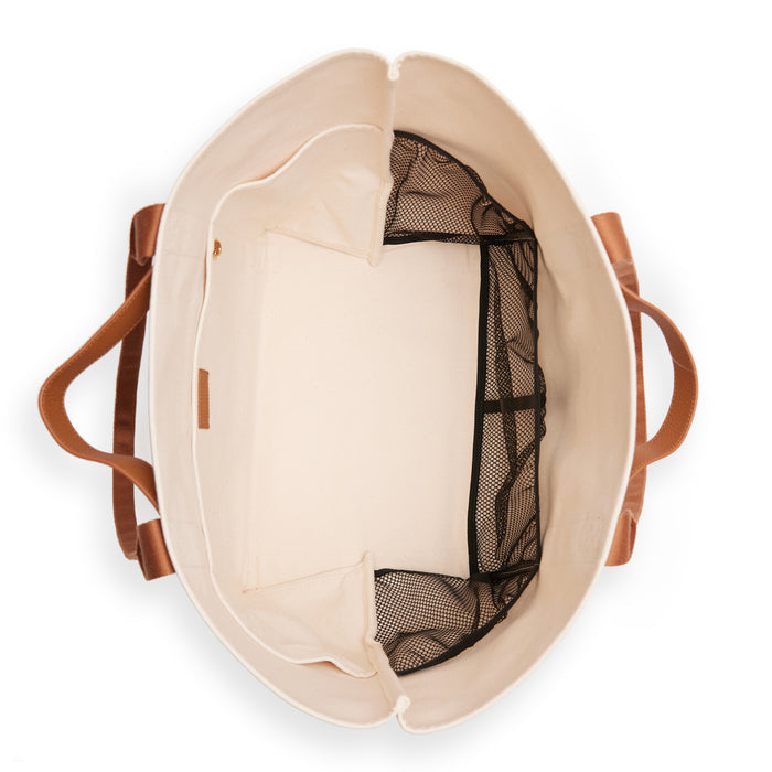 Canvas Tote Natural Canvas/Saddle Brown