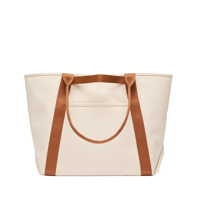 Canvas Tote Natural Canvas/Saddle Brown