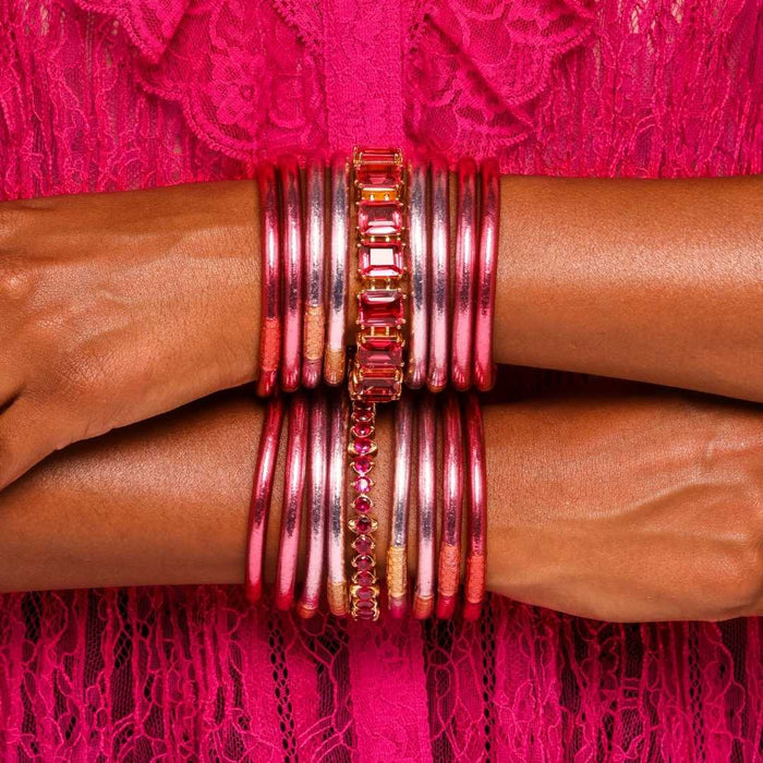 Carousel Pink All Weather Bangles® (AWB®) - Serenity Prayer | Bangle Bracelets for Women | BuDhaGirl