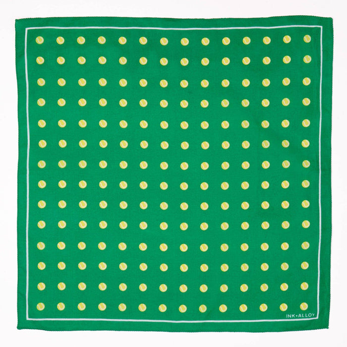 Carson Tennis Ball Print Scarf 21x21 Wholesale