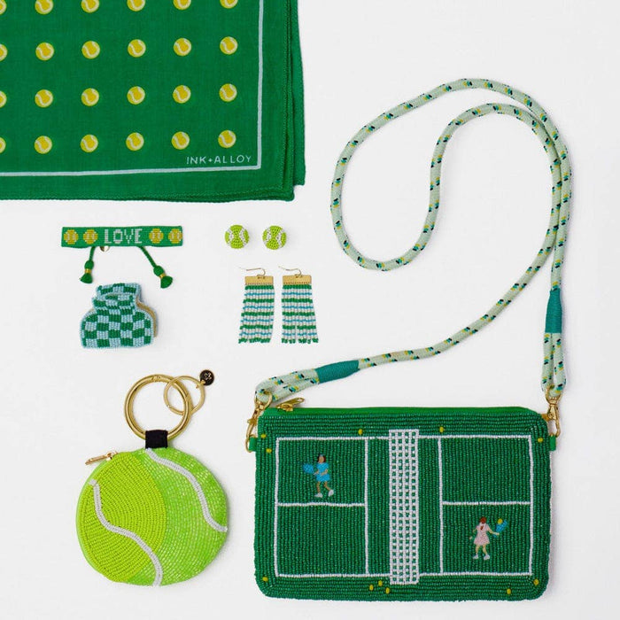 Carson Tennis Ball Print Scarf 21x21 Wholesale