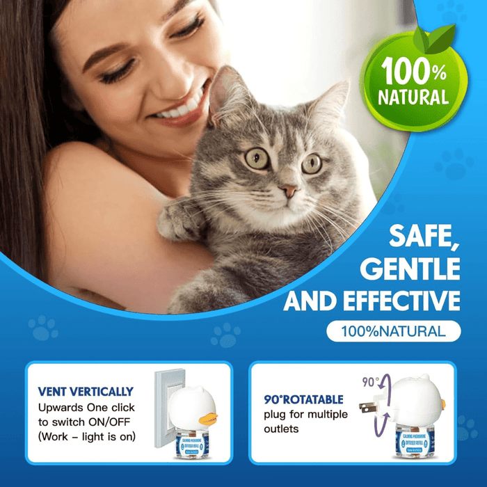 Cat Calming Pheromones Diffuser - 3 - in - 1 Kit for Stress Relief - Branwell & Co