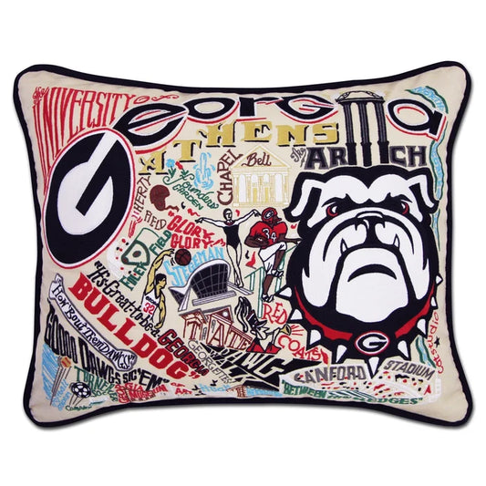 Catstudio - Collegiate Embroidered Pillow - University of Georgia