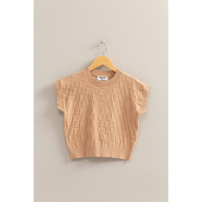Checkered Short Sleeve Top