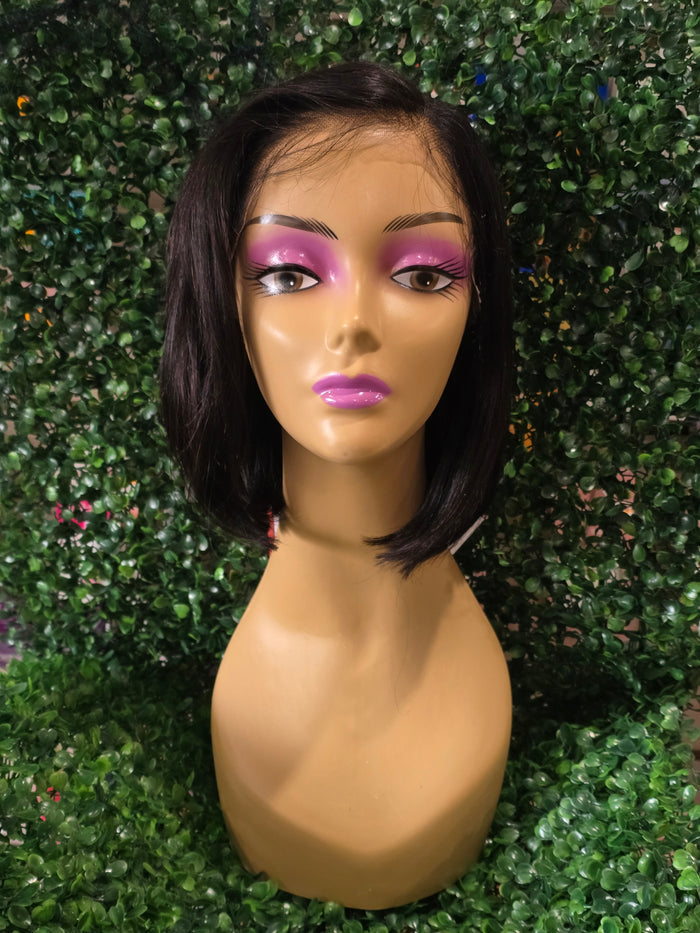 Chic Straight Human Bob Wig 10"