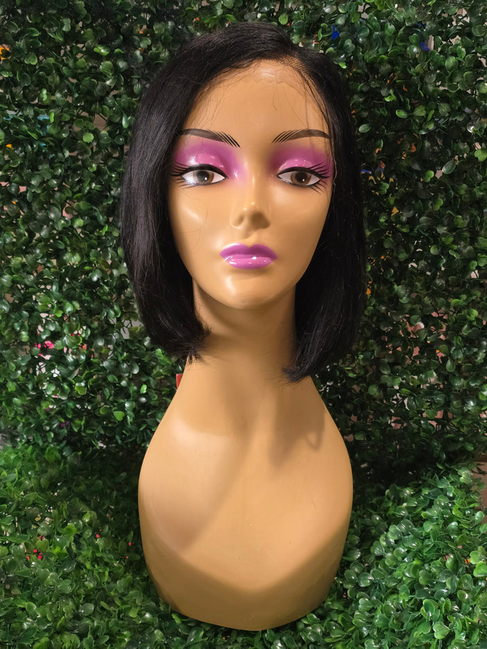 Chic Straight Human Bob Wig 10"
