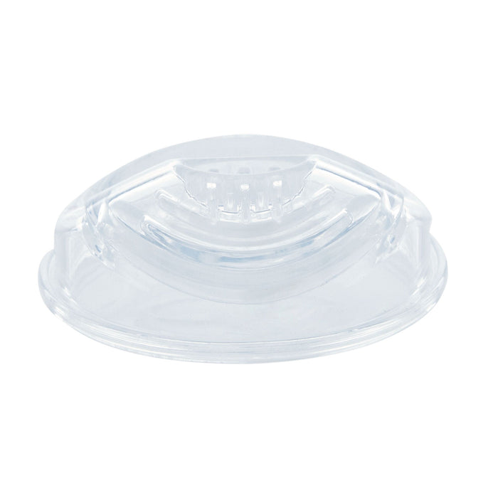 The Clik-it Insulated Cool Sipper Replacement Spout (2 Pack) features clear, oval-shaped plastic spouts with a raised center and small edge lip, shown against a white background.