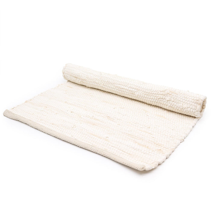 Cotton Rug - Cream Colour LARGE Indian Handloom