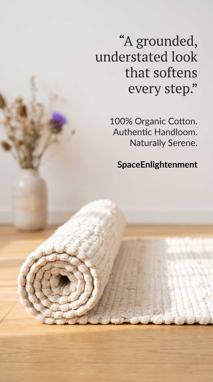Cotton Rug - Cream Colour LARGE Indian Handloom