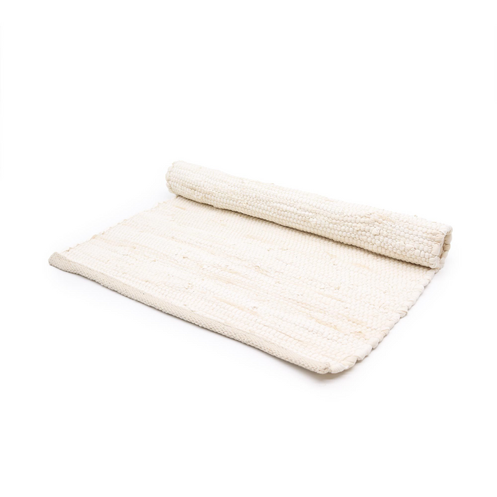 Cotton Rug - Cream Colour LARGE Indian Handloom