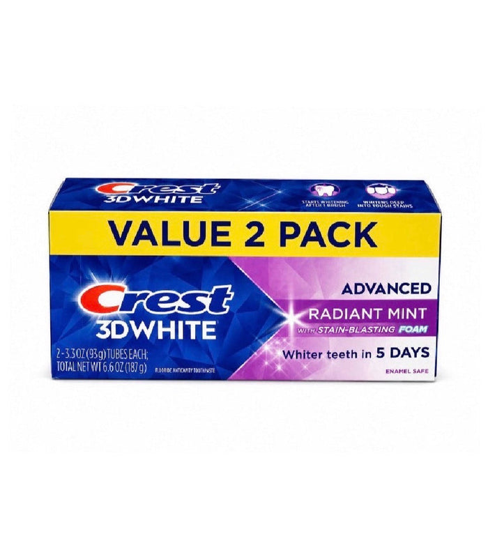 Crest 3D White Advanced, Smile Glow - Radiant Mint 2 Pack