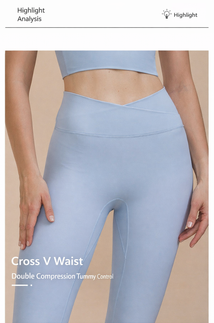 Cross V-Waist Seamless Antibacterial Leggings – Sculpting Yoga Pants | Singapore Activewear