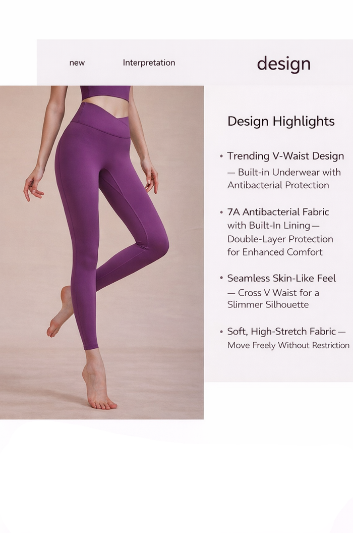 Cross V-Waist Seamless Antibacterial Leggings – Sculpting Yoga Pants | Singapore Activewear