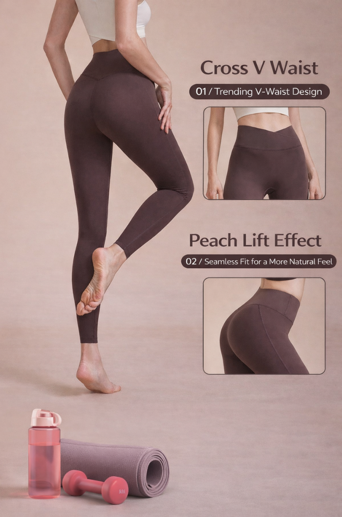 Cross V-Waist Seamless Antibacterial Leggings – Sculpting Yoga Pants | Singapore Activewear