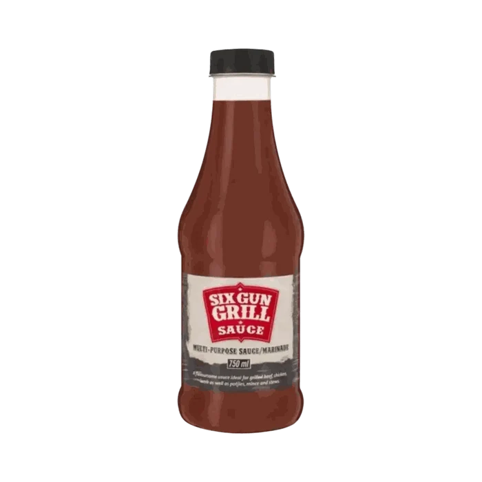 750ml Crown National Sauce BBQ Six Gun Grill spice bottle for flavorful grilling