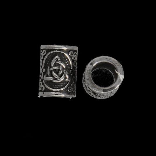 vkngjewelry Beads Viking Beads With Triquetra And Celtic Ornament 316L