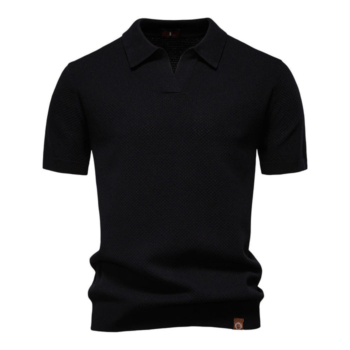 Dorian - Polo homme structuré avec col ouvert moderne