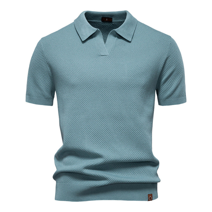 Dorian - Polo homme structuré avec col ouvert moderne