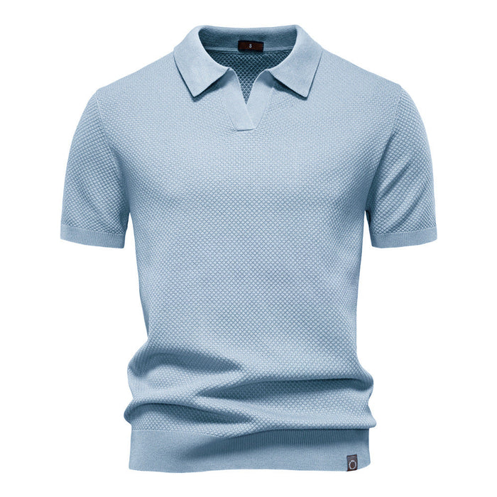 Dorian - Polo homme structuré avec col ouvert moderne
