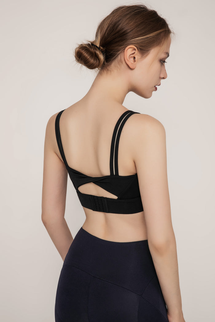 Double Strap Gathering Sports Bra