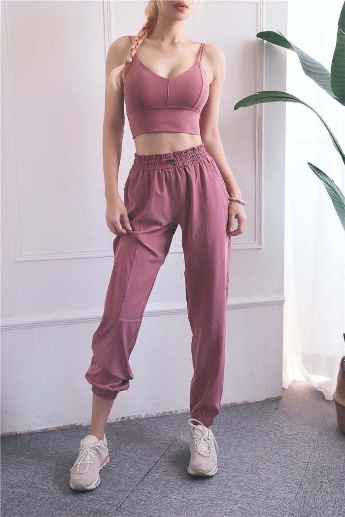 Double Thin Shoulder Strap Sports Bra for Women