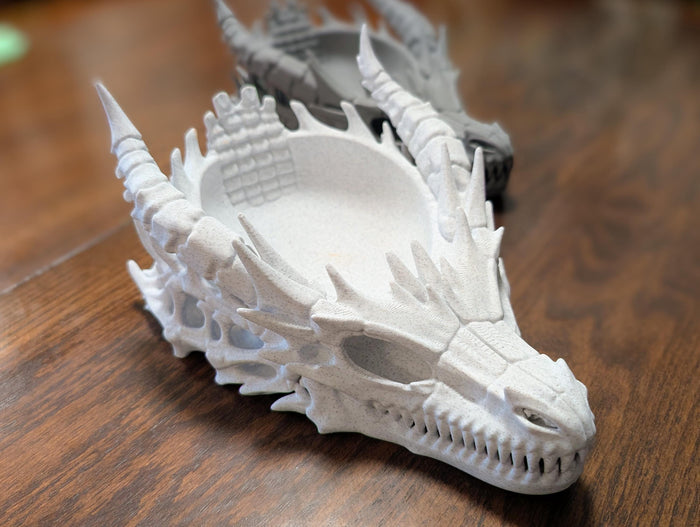 Dragon Skull Desk Organizer - Gothic Fantasy Home Decor & Accessory