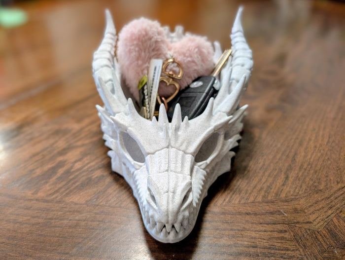 Dragon Skull Desk Organizer - Gothic Fantasy Home Decor & Accessory