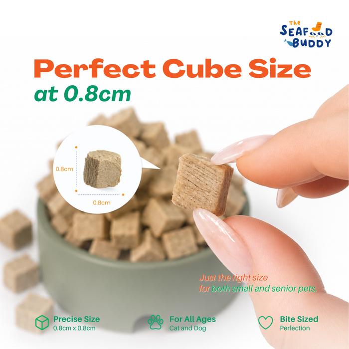 Duck Cube 0.8cm - Perfect Bite Size for Cats & Dogs [Small & Senior Pets]