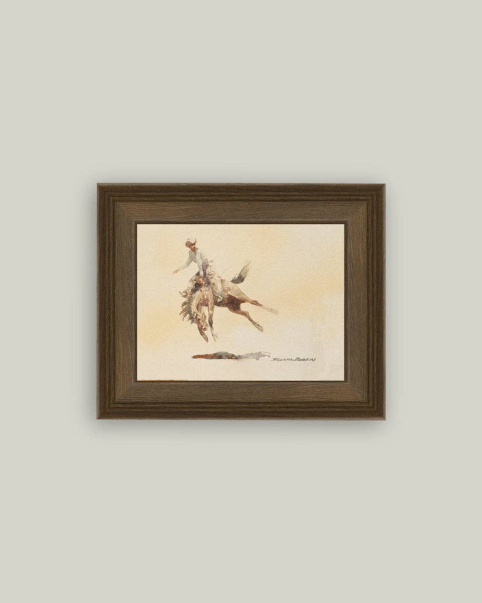 Edward Borein Bucking Rider Framed Art
