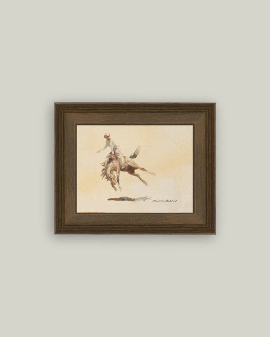 Edward Borein Bucking Rider Framed Art