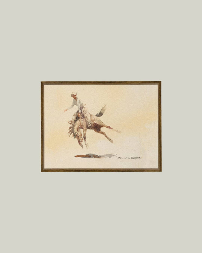 Edward Borein Bucking Rider Framed Art